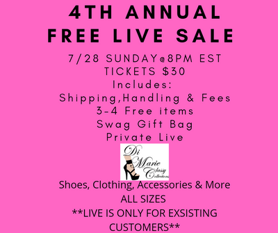 4th Annual Birthday/Anniversary Live Sale